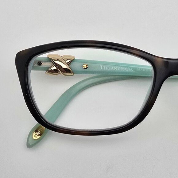 Tiffany & Co TF2074 8134 Havana on Tiffany Blue Cat Eye Eyeglasses Frame w/ Case - Picture 14 of 16